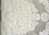 China Yarn Dyed Jacquard Sofa Curtain Fabrics 100% Polyester Flower Design distributor