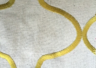 China Decoration Linen Polyester Viscose Fabric Gray Geometry Pattern distributor
