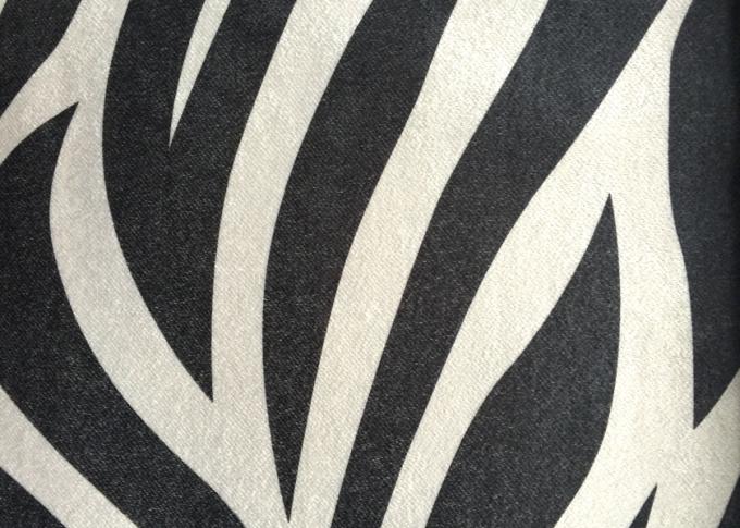 100 Polyester Zebra Velvet Fabric / Zebra Print Upholstery Fabric