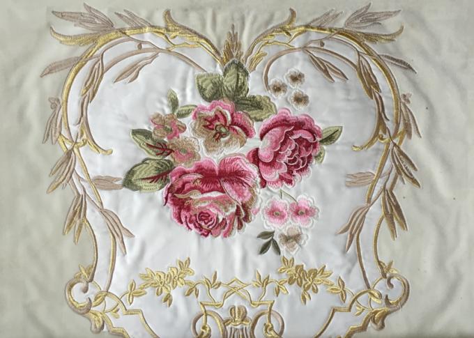 Flower Velvet Embroidered Curtain Fabric Blackout European Style