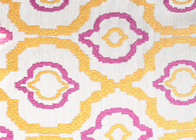 China Jacquard Upholstery Silk Organza Fabric Purple And Gold Washable distributor