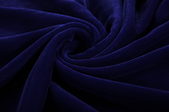 Best Vintage Blue Micro Velvet Fabric / Patterned Velvet Dress Fabric for sale