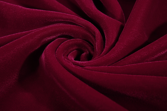 China Soft Plain Micro Burgundy Velvet Fabric For Dresses , Tear-Resistant distributor