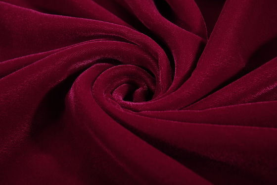 Best Soft Plain Micro Burgundy Velvet Fabric For Dresses , Tear-Resistant for sale