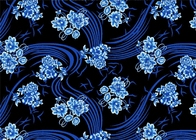 Soft Blue Micro Velvet Fabric For Dress , Printed Velvet Fabric for sale