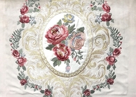 China Luxurious Flower Embroidered Curtain Fabric Imitation Silk Grey distributor