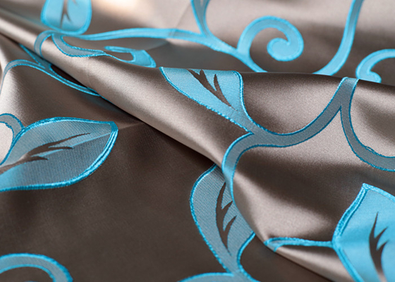 Home Textile Jacquard Woven Fabric / Teal Jacquard Fabric Blackout supplier