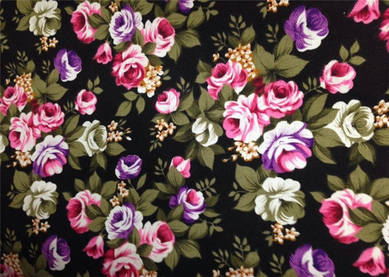 Floral Patterned Canvas Fabric Polyester / Floral Print Fabrics supplier