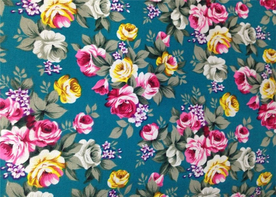 Floral Patterned Canvas Fabric Polyester / Floral Print Fabrics supplier