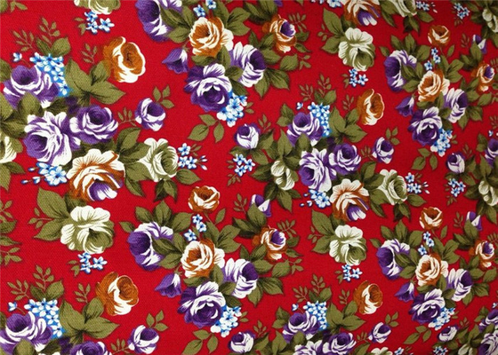 Floral Patterned Canvas Fabric Polyester / Floral Print Fabrics supplier