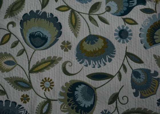 Flower Grey Chenille Upholstery Fabric For Sofa 300GSM Weight supplier