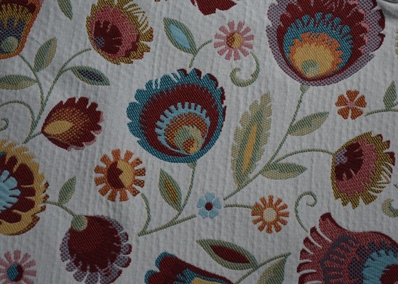 Flower Grey Chenille Upholstery Fabric For Sofa 300GSM Weight supplier