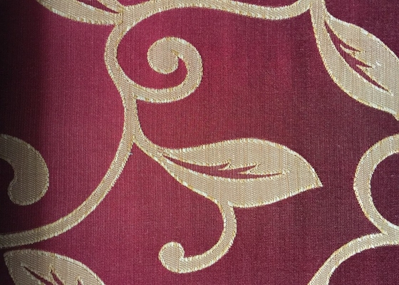 Floral Red Jacquard Woven Fabric Classical Soft With Anti-Static supplier