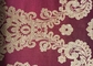 Floral Red Jacquard Woven Fabric Classical Soft With Anti-Static supplier