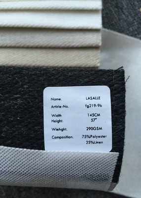 Polyester Linen Plain Woven Fabric / Plain Black Fabric Upholstery supplier