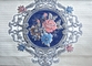 Blue Flower Design Embroidered Curtain Fabric For Hometextile supplier