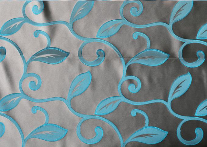Home Textile Jacquard Woven Fabric / Teal Jacquard Fabric Blackout