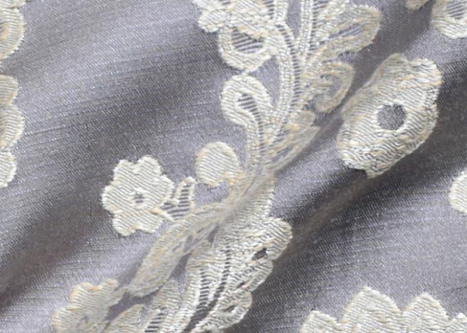 Cream Yarn Dyed Jacquard Woven Fabric for Dresses , Jacquard Bed Linen
