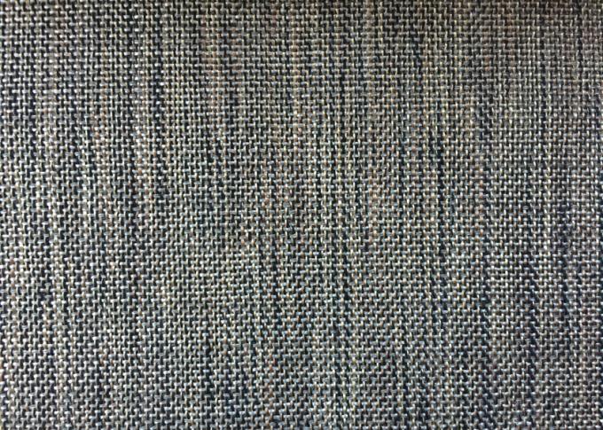 Sofa Yarn Dyed Plain Woven Fabric Gray Linen Polyester Backing