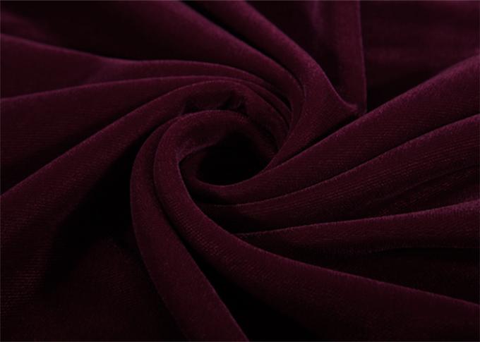 Luxury Burgundy Micro Velvet Fabric , Polyester Velvet Upholstery Fabric